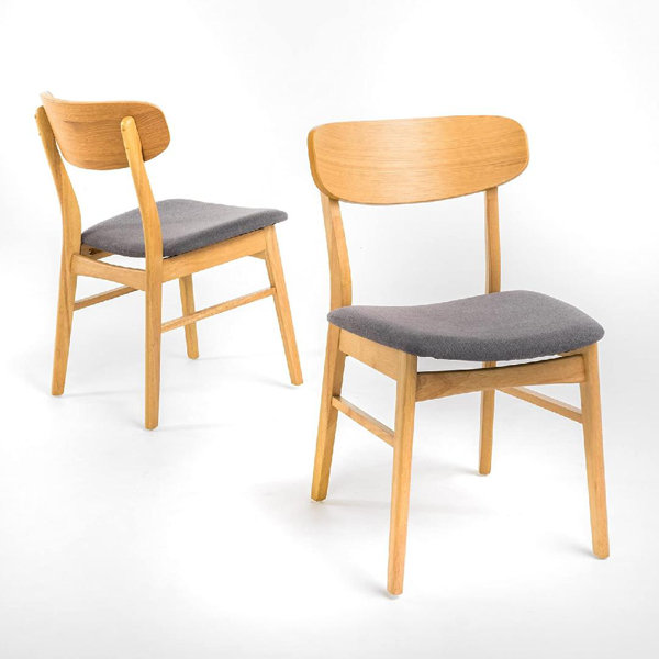 Corrigan Studio® Fabric / Oak Finish Dining Chairs, 2Pcs Set, Dark